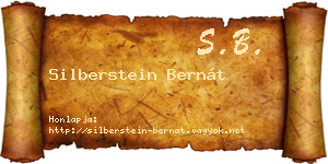 Silberstein Bernát névjegykártya